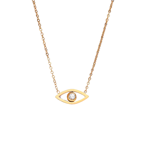 Gold Water Resistant Evil Eye Necklace